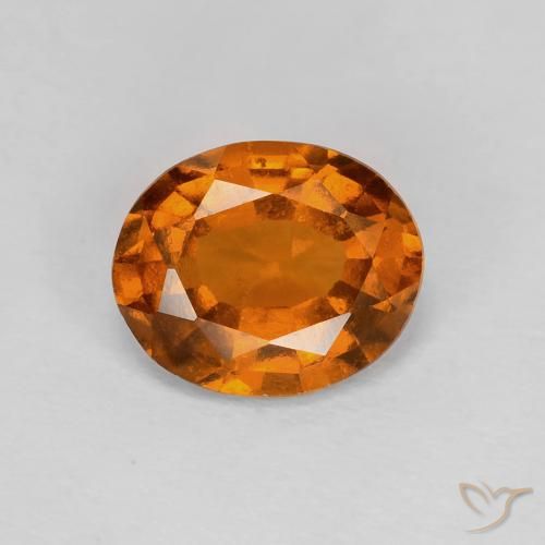 1.70ct Natural Medium Dark-Orange granada hessonita, oval, VVS-VS