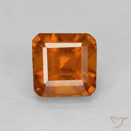 1.08ct Natural laranja avermelhado granada hessonita, Corte Esmeralda, VVS-VS
