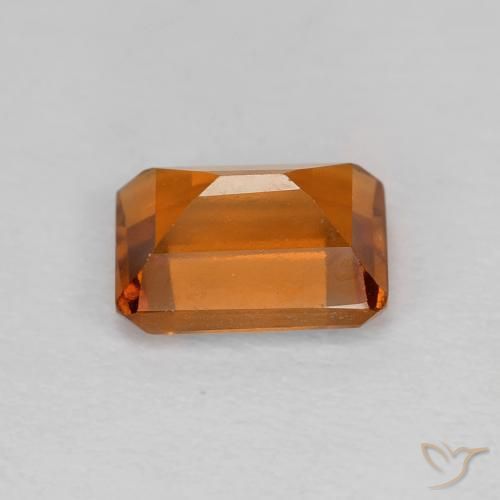 granada hessonita Laranja Profundo Natural 1.41ct, Corte Octógono / Esmeralda, VVS-VS