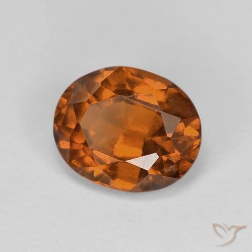 granada hessonita laranja avermelhado Natural 1.21ct, oval, VS