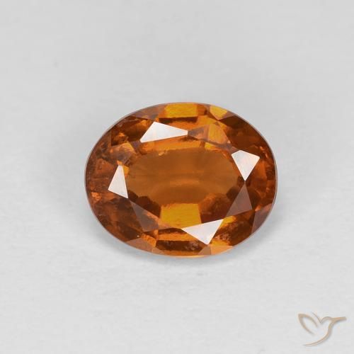 1.19ct Natural Medium Dark-Orange granada hessonita, oval, VS