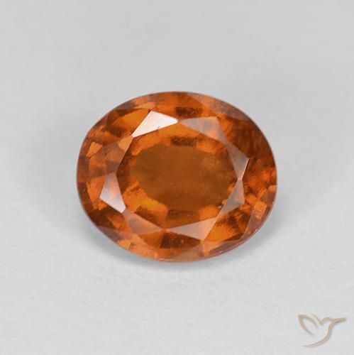 1.97ct Natural Medium Dark-Orange granada hessonita, oval, VS