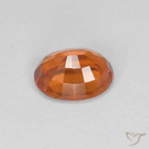 granada hessonita laranja avermelhado Natural 1.26ct, oval, VS