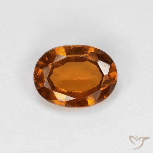 1.21ct Natural Medium Dark-Orange granada hessonita, oval, VS
