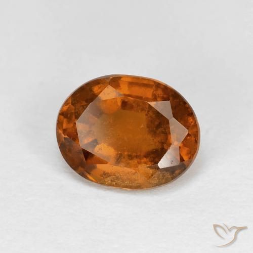 1.79ct Natural Medium Dark-Orange granada hessonita, oval, VS