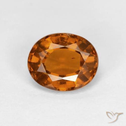 1.52ct Natural Medium Dark-Orange granada hessonita, oval, VS