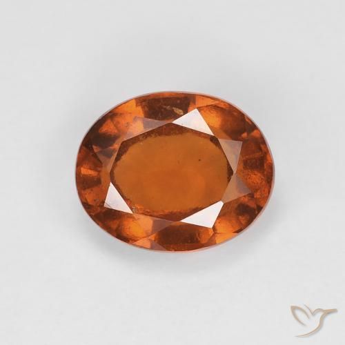 2.28ct Natural Medium Dark-Orange granada hessonita, oval, VVS-VS
