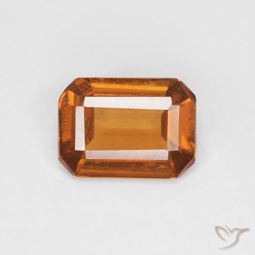 0.97ct Natural Laranja Médio granada hessonita, Corte Esmeralda, VVS-VS
