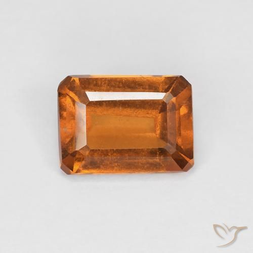 1.08ct Natural Laranja amarelado granada hessonita, Corte Esmeralda, VVS-VS