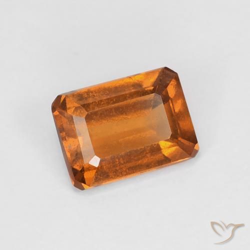 granada hessonita Laranja amarelado Natural 1.08ct, Corte Octógono / Esmeralda, VVS-VS