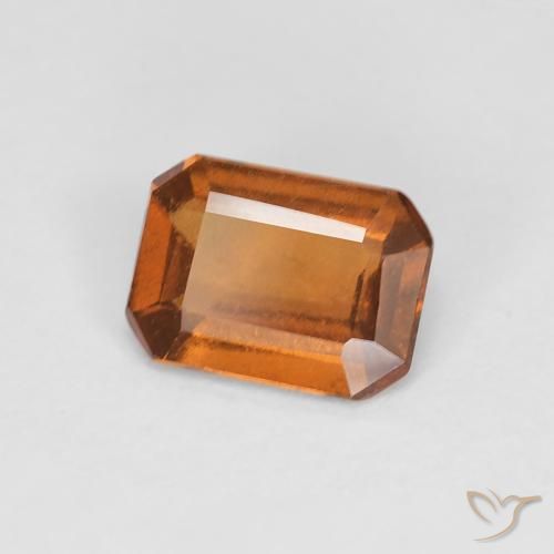 granada hessonita Laranja Profundo Natural 0.99ct, Corte Octógono / Esmeralda, VS