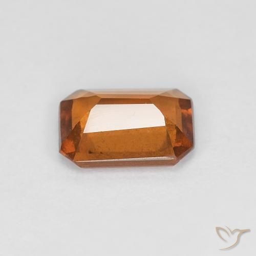 granada hessonita Laranja Profundo Natural 0.99ct, Corte Octógono / Esmeralda, VS