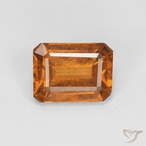 1.10ct Natural Laranja Profundo granada hessonita, Corte Esmeralda, VS