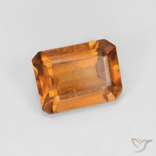 granada hessonita Laranja Profundo Natural 1.10ct, Corte Octógono / Esmeralda, VS