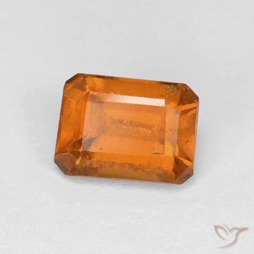 1.41ct Natural Laranja Médio granada hessonita, Corte Esmeralda, VVS-VS