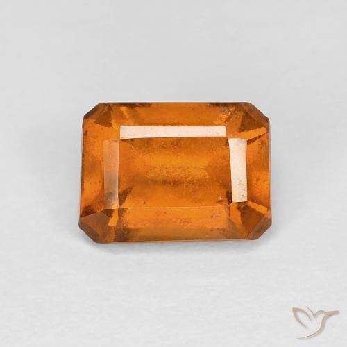 granada hessonita Laranja Médio Natural 1.41ct, Corte Octógono / Esmeralda, VVS-VS