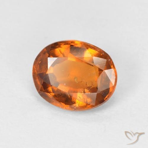 granada hessonita Laranja amarelado Natural 1.38ct, oval, VS