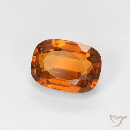 granada hessonita Laranja Profundo Natural 1.37ct, Almofada, VS
