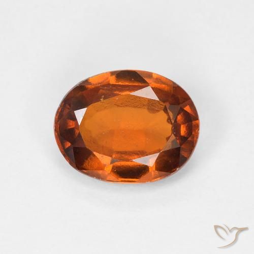 1.16ct Natural Medium Dark-Orange granada hessonita, oval, VS