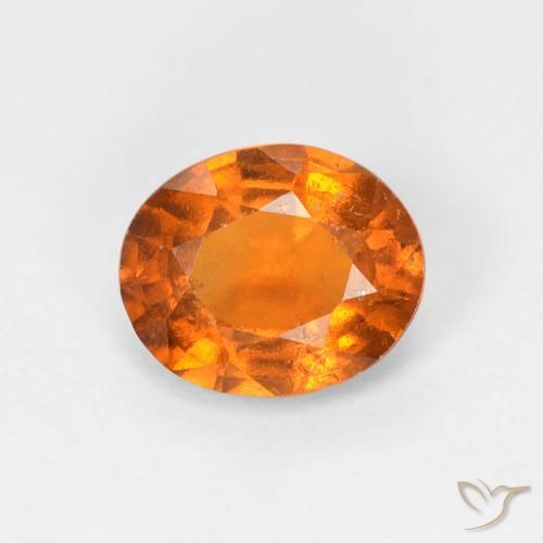 1.28ct Natural Laranja amarelado granada hessonita, oval, VS-SI