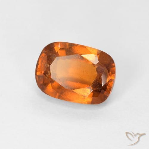 granada hessonita Laranja Profundo Natural 1.34ct, Almofada, VS-SI