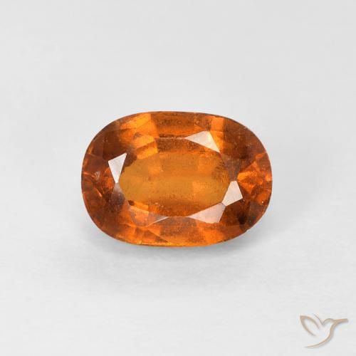 1.32ct Natural Medium Dark-Orange granada hessonita, oval, VS