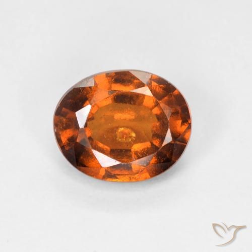 1.39ct Natural laranja avermelhado granada hessonita, oval, VS-SI