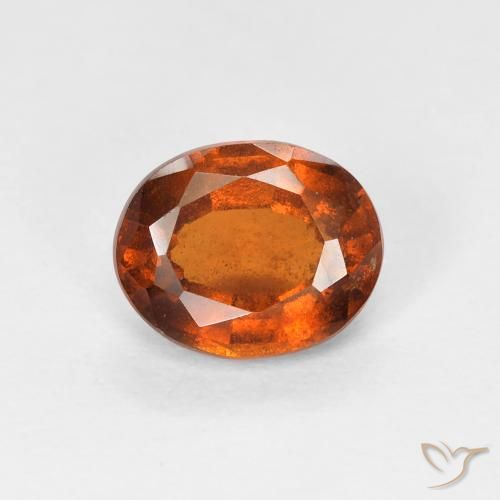 1.32ct Natural laranja avermelhado granada hessonita, oval, VS-SI