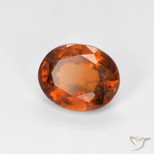 granada hessonita laranja avermelhado Natural 1.32ct, oval, VS-SI