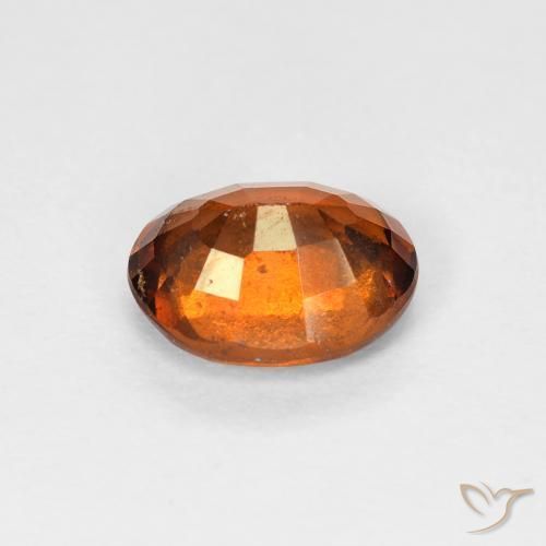 granada hessonita laranja avermelhado Natural 1.32ct, oval, VS-SI