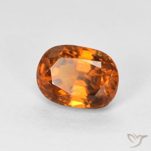 granada hessonita Laranja Profundo Natural 1.26ct, Almofada, VVS-VS