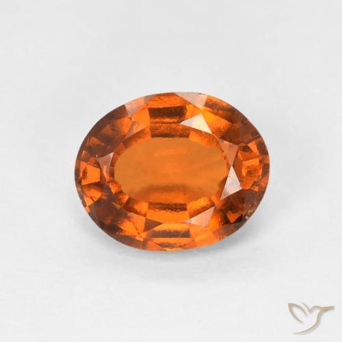 1.50ct Natural Medium Dark-Orange granada hessonita, oval, VS