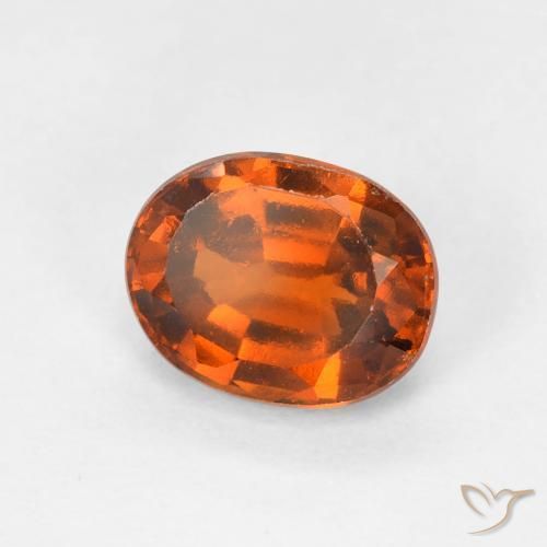 granada hessonita laranja avermelhado Natural 1.54ct, oval, VS