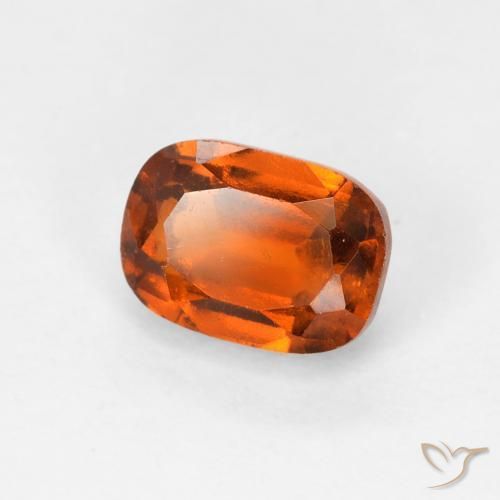 granada hessonita Laranja Profundo Natural 1.51ct, Almofada, VS