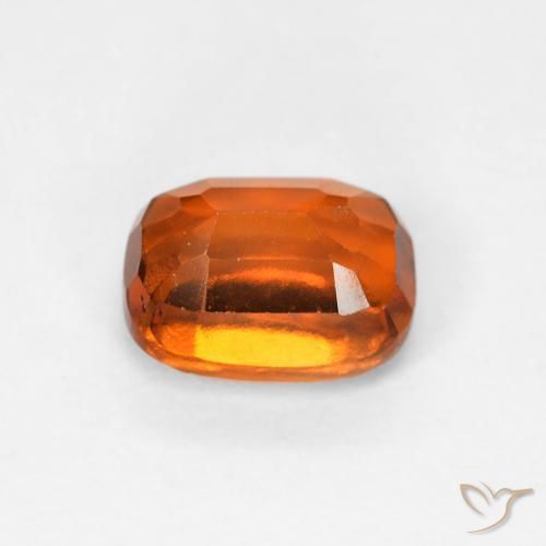 granada hessonita Laranja Profundo Natural 1.51ct, Almofada, VS