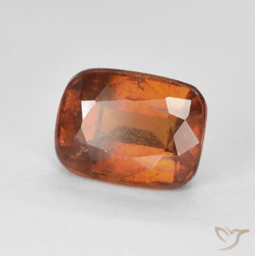 granada hessonita Laranja Profundo Natural 2.67ct, Almofada, VVS-VS