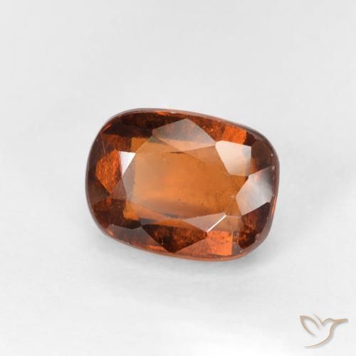 granada hessonita Laranja Profundo Natural 2.33ct, Almofada, VVS-VS