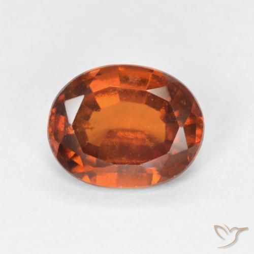 1.60ct Natural Medium Dark-Orange granada hessonita, oval, VVS-VS