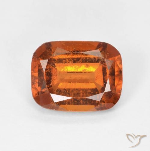 2.28ct Natural Medium Dark-Orange granada hessonita, Almofada, VS