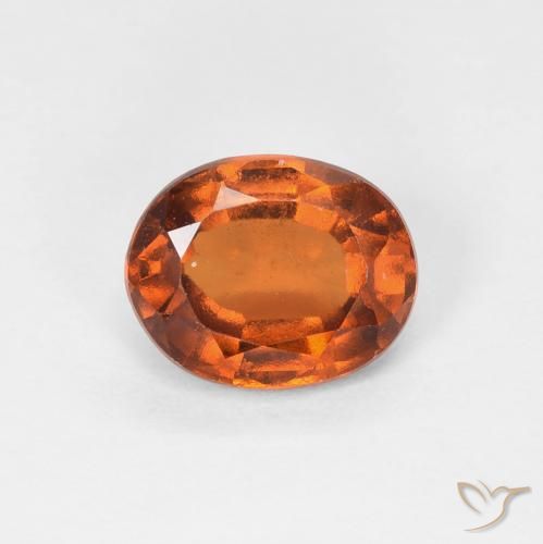 1.53ct Natural Medium Dark-Orange granada hessonita, oval, VS