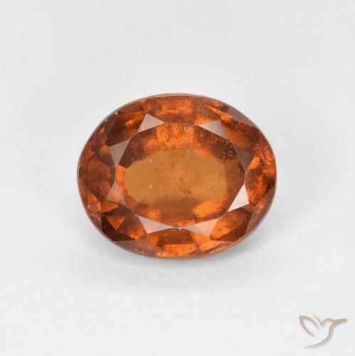1.75ct Natural Medium Dark-Orange granada hessonita, oval, VS