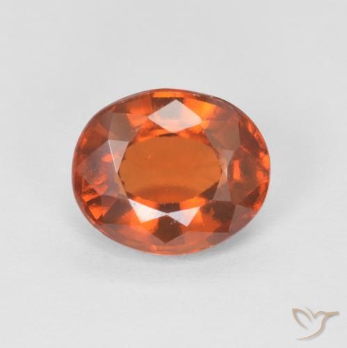 1.74ct Natural Medium Dark-Orange granada hessonita, oval, VS