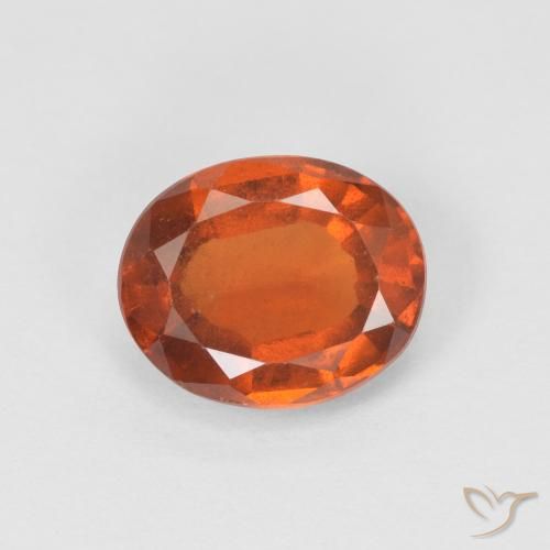 1.47ct Natural laranja avermelhado granada hessonita, oval, VS