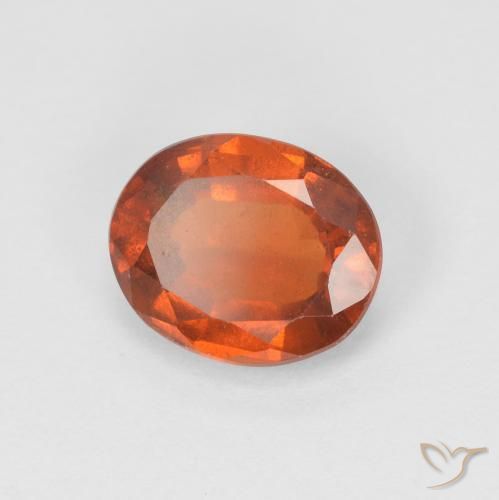 granada hessonita laranja avermelhado Natural 1.47ct, oval, VS