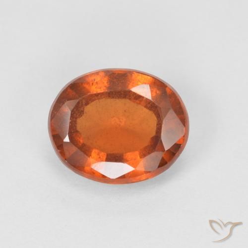 1.34ct Natural Medium Dark-Orange granada hessonita, oval, VS