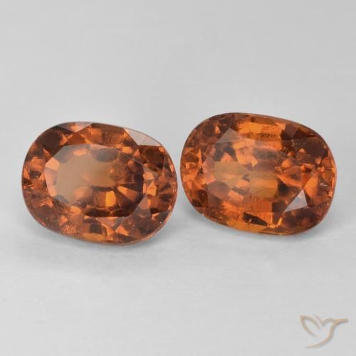 Pedras preciosas de granada hessonita âmbar laranja natural de 3.94 ct, Almofada, VS-SI
