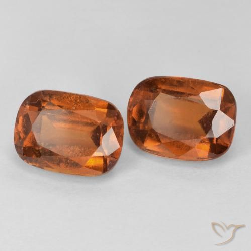 Pedras preciosas de granada hessonita âmbar laranja natural de 4.35 ct, Almofada, VS-SI