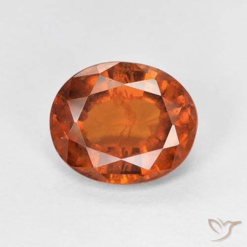2.67ct Natural Medium Dark-Orange granada hessonita, oval, VS-SI