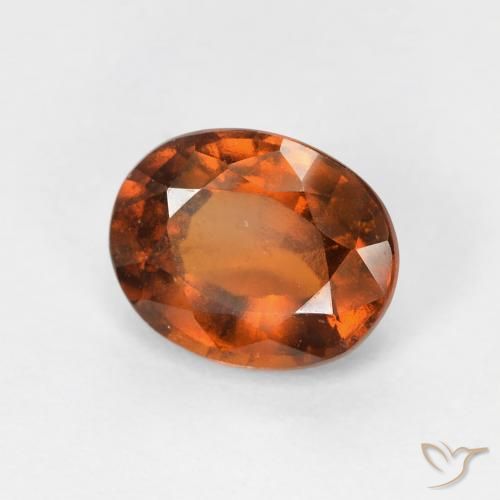 granada hessonita laranja avermelhado Natural 1.23ct, oval, VS
