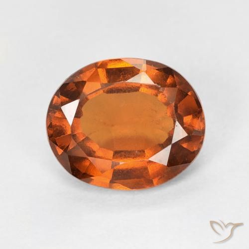 1.66ct Natural laranja avermelhado granada hessonita, oval, VVS-VS
